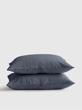 QUINCE European Linen Sham Set King Nightfall 7778